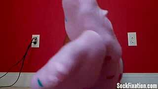 the femdom mistress makes her slave boy lick her pussy and worship her feet