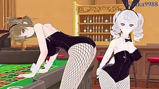 Kusuha Mizuha and Cagalli Yula Athha Chitose Kisaragi Nine in intense lesbian creampie play 3d hentai anime