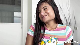 colombiana sofía mayers rides hard and swallows cum in bedroom