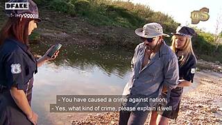 Two sluts cops parody outdoor sex in discovery channel style 😈