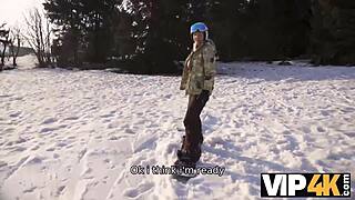 vip4k brings ski resort drama with cuckold watching shaved pussy pov action.