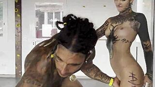 Tattooed sexy princess attends training session with damilvvs