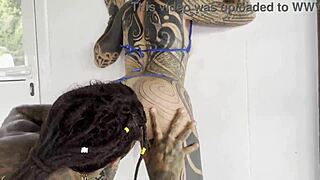 Tattooed sexy princess attends training session with damilvvs