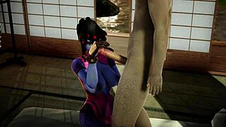 Widowmaker's insane blowjob and deepthroat in Overwatch SFM!