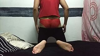 Horny Mexican Ladyboy Touches Herself With Intense Emotion.