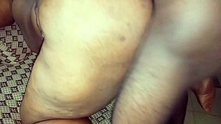 My Wide Black Ass Lady Bends Over for Tight Action