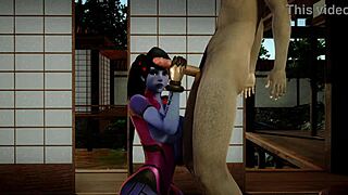 Widowmaker's insane blowjob and deepthroat in Overwatch SFM!