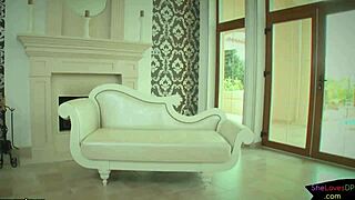 Brunette Spreading Asshole for Double Cock