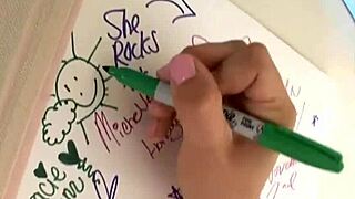 teen's rough cunt playing with cock sucking