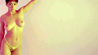 Amazing Latina teen Mia Valentine poses with big ass