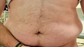 Wow! Chubby gay man shows off cum compilation!