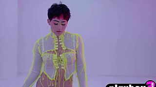 Amazing Latina teen Mia Valentine poses with big ass