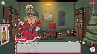 In Claus Secret Surprise Xmas Hentai Game Ep 3, Mrs Santa Teases with Underskirt Anal Plug