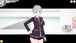 3D cartoon JK Asami with huge tits gets rubbed and banged hard.