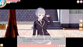 3D cartoon JK Asami with huge tits gets rubbed and banged hard.