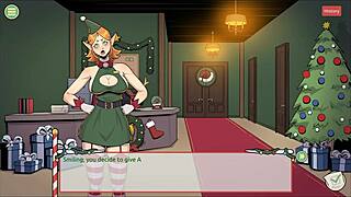 In Claus Secret Surprise Xmas Hentai Game Ep 3, Mrs Santa Teases with Underskirt Anal Plug