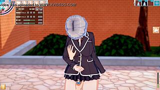 3D cartoon JK Asami with huge tits gets rubbed and banged hard.