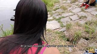 hunt4k angry stallion lets hunter fuck his thin petite 18+ brunette friend for cash