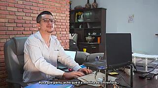 Ela Screams During Rough Big Cock Facial in Job Interview