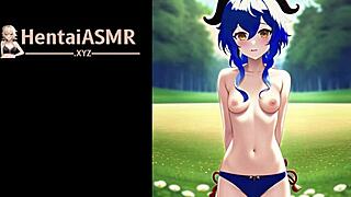 i'm casting love spells on this blue haired hentai slut in cosplay