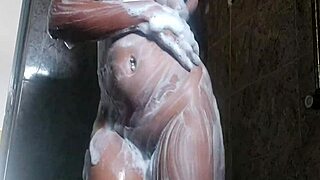 katy's sexy body shines under hot shower, i can't look away