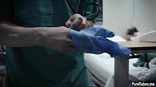 Petite teen 18+ endures pain from nasty doctor’s exam.