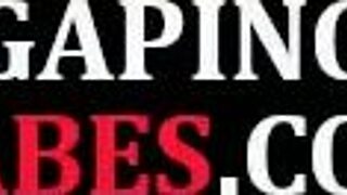 Lezdom toys gaping asshole before fisting submissive