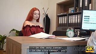 loan4k little 18+ redhead whore with big tits jumped on a dick in the office, feeling every intense emotion