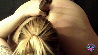 Sucking huge dick while dildos fill bf butt for PAWG squirting sex