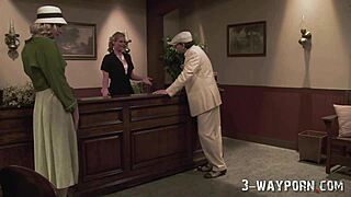 Old Time Cosplay Threesome With Hot Blondes. Two Busty Milfs in Wild Group Action!