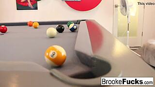Brooke slams sexy billiards with Van’s balls.