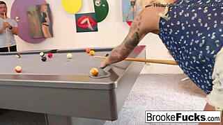 Brooke slams sexy billiards with Van’s balls.