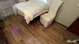 intense squirting orgasm in kitchen