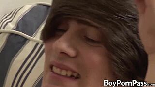 Twinks kiss and stroke monster cocks!