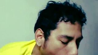 enjoying hairy guy's delicious dick with oral fun 😋