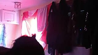 Slut sucking deep cum load in blowjob session