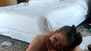 huge tit brunette interacts with huge cock in intriguing way