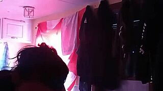 Slut sucking deep cum load in blowjob session