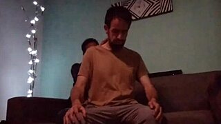 Wow, he's massaging and sucking that big gay cock!