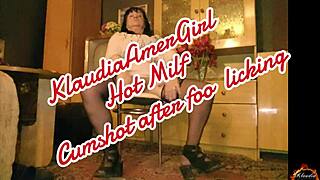 Cum On Black Stockings After Licking Klaudiaamergirls Pussy