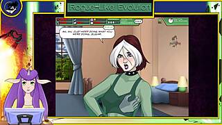 x-men rogue takes a sexy shower with monster cock