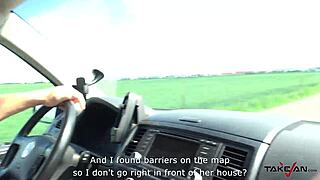 Pick-Up Brunette Banged Hard and Sperm Filled in Van