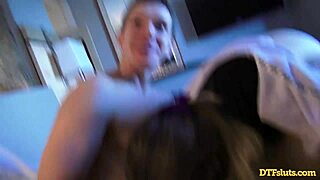 Beautiful British slut Stella Cox takes hard double penetration and cum shower in threesome