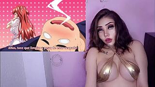 She surprises him masturbating on the beach and invites him to fuck