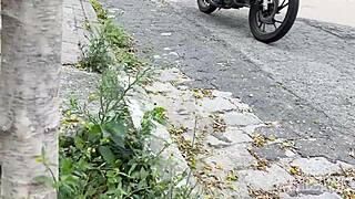 Riding Bike and Friend's Big Cock in Thrilling Adventure