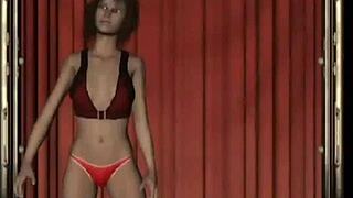 I am your virtual redhead stripper with big anime tits