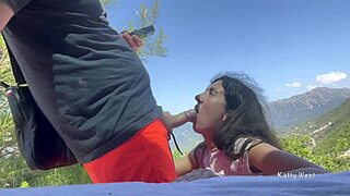 Wow! Sucked a Stranger in Mountains for Cum Shower!