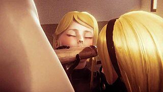 fucked the sexy twins from nier automata in wild 3d hentai.