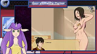 avatar the last airbender four elements trainer part 21 showering azula