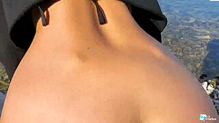 tight pussy teased on public beach in paradise